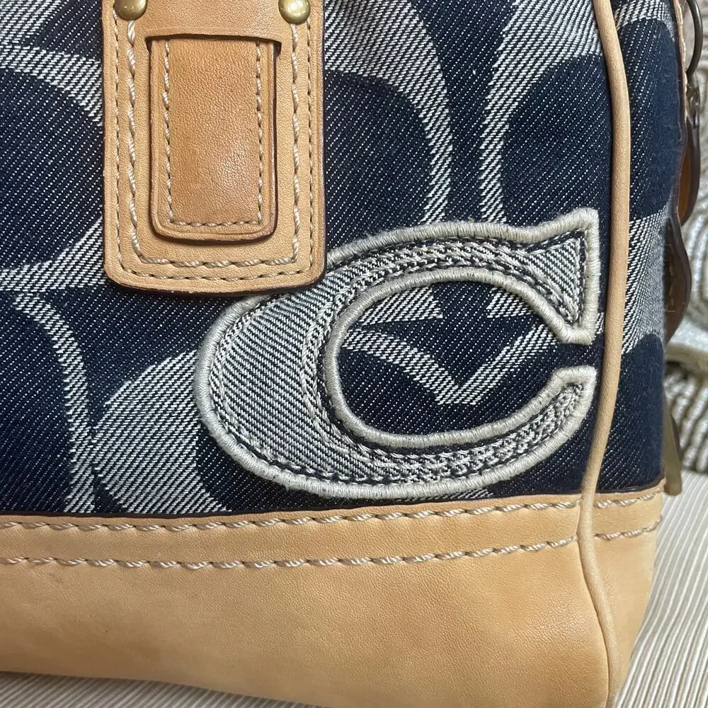Rare Legacy Denim Lilly Satchel Turnlock Bag | Rainbow Legacy Lining, Vintage